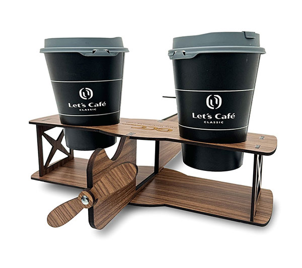 Aircraft Cup Holder Wood